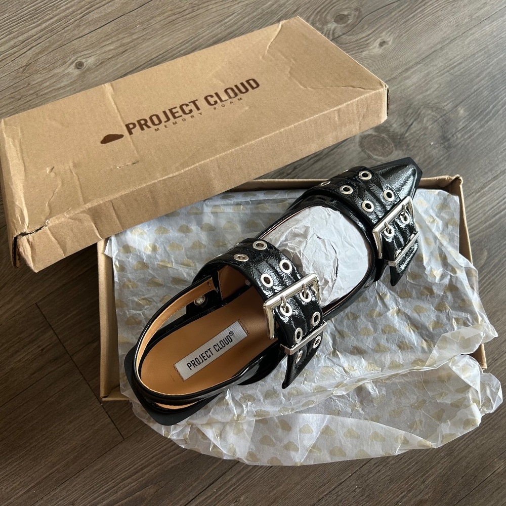 Black Ballet Buckle Flats - New in Box!